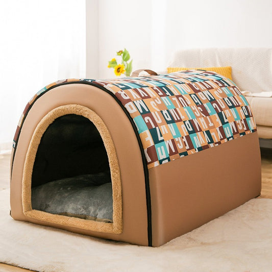 Warm Dog House For Medium And Large Dogs In Autumn