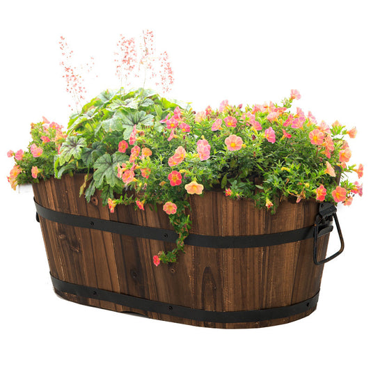 Premium Antiseptic Preservative Wood Pots Oval