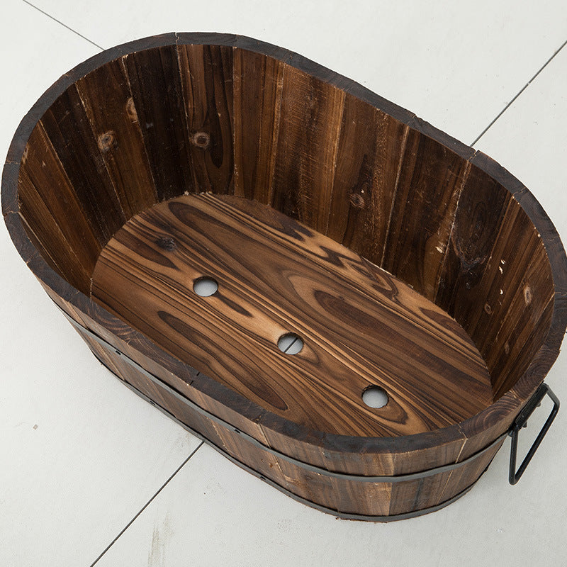 Premium Antiseptic Preservative Wood Pots Oval
