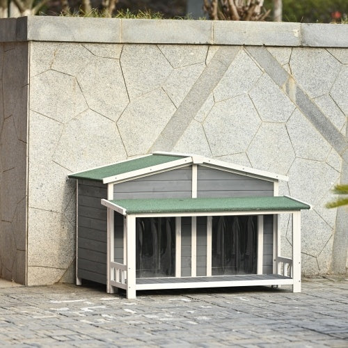 Large Wooden Dog House Outdoor, Outdoor & Indoor Dog Crate, Cabin Style