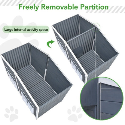 Large Wooden Dog House Outdoor, Outdoor & Indoor Dog Crate, Cabin Style