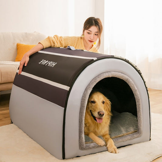 Warm Dog House For Medium And Large Dogs In Autumn