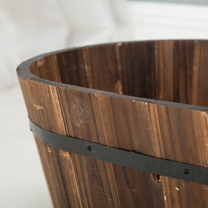Premium Antiseptic Preservative Wood Pots Oval