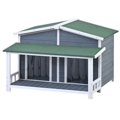 Large Wooden Dog House Outdoor, Outdoor & Indoor Dog Crate, Cabin Style