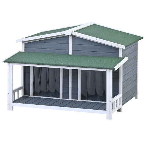 Large Wooden Dog House Outdoor, Outdoor & Indoor Dog Crate, Cabin Style