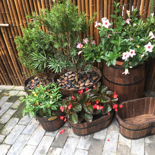 Premium Antiseptic Preservative Wood Pots Oval