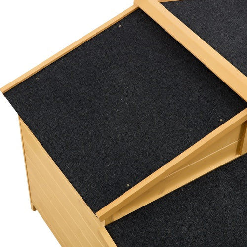Wooden Outdoor And Indoor Dog House, Raised Pet Kennel For Medium Dogs