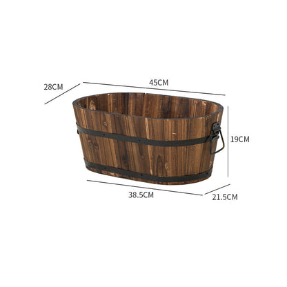 Premium Antiseptic Preservative Wood Pots Oval