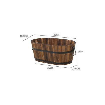 Premium Antiseptic Preservative Wood Pots Oval