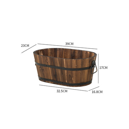 Premium Antiseptic Preservative Wood Pots Oval
