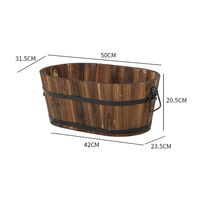 Premium Antiseptic Preservative Wood Pots Oval